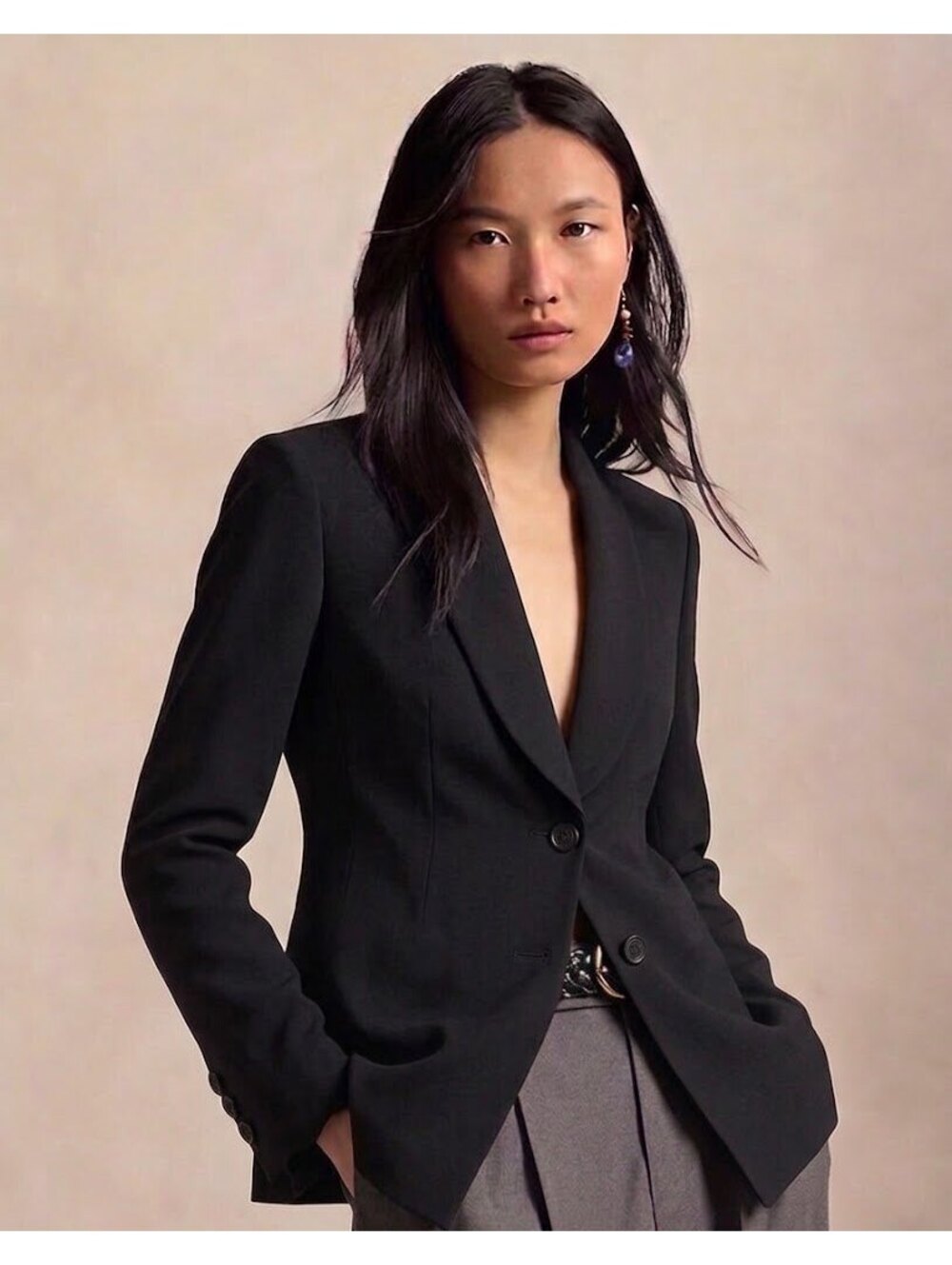 Giorgio Armani Black Shawl Collar Jacket IT 44 Made in Italy
